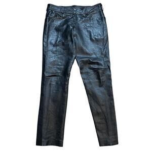 Vintage Excelled New York Leather Biker Pants Mens 38x35 Black Motorcycle